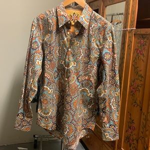 Robert graham mens cotton print shirt L